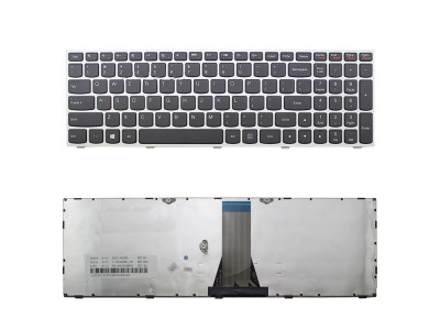 Клавиатура за лаптоп Lenovo IdeaPad B50-30 B50-40 B50-45 Сребриста рамка с Черни клавиши BG